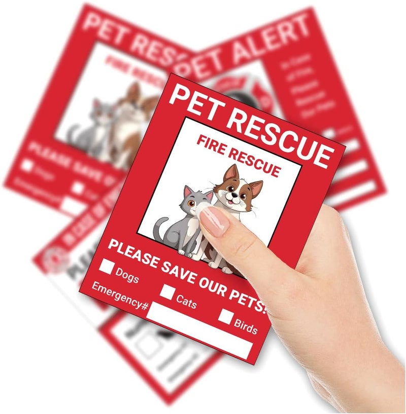RABOWA Pack 9 Pcs Pet Rescue Emergency Sticker for Cars Vehicles Trucks Indoor Outdoor Window Warning Signs Bumper Stickers Removable Waterproof Vinyl Decals Car Exterior Accessories - Image 1